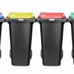 ถังขยะพลาสติก ขนาด 120 ลิตร ฝาเรียบ ถังสีดำ