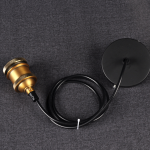 ขั้วรับหลอดไฟ เหล็ก-ceramic สี Bronze E27 สายไฟรวมเพลทยาว 1.5 m.