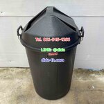 ถังขยะ กทม. ทรงกลม ฝาแกว่ง 100 ลิตร สีดำ
