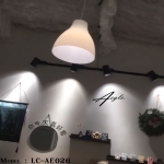 โคมไฟห้อยเพดานทรงกรวย สีขาวนม กว้าง 28 cm.xสูง 28 cm.