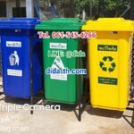 แท่นวางถังขยะ 240 ลิตร แบบ 3 ช่อง ไม่ม่ีป้าย