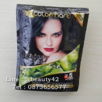 ยาสระเปลี่ยนสีผมลูกยอ COLORMART เปลี่ยนสีผม สีดำ HERBAL HAIR COLOUR SHAMPOO 1 ซอง