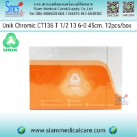ไหมละลาย (Chromic) CT136 T 1/2 13 6-0 45cm. 12pcs/box