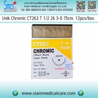 ไหมละลาย (Chromic) CT263 T 1/2 26 3-0 75cm. 12pcs/box