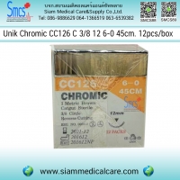 ไหมละลาย (Chromic) CC126 C 3/8 12 6-0 45cm. 12pcs/box