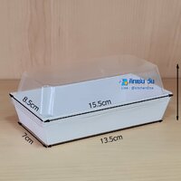สี่เหลี่ยมผืนผ้า M 15.5x8.5 cm สีขาว