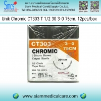 ไหมละลาย (Chromic) CT303 T 1/2 30 3-0 75cm. 12pcs/box