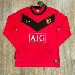 Retro เสื้อฟุตบอลเเมนยู สีเเดง แขนยาว 2010