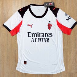2025-26 เสื้อฟุตบอลเอซี มิลาน สีขาว สำหรับผู้ชาย Player Edition เกรดนักเตะ Size S-2XL