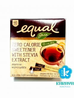 อิควล สตีเวีย สารสกัดจากหญ้าหวานสตีเวียแทนน้ำตาล 40 ซอง*80 กรัมปราศจากแคลอรี่