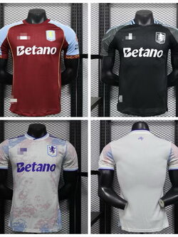 2025-26 เสื้อฟุตบอลเเอสตัน วิลล่า 3 สี สำหรับผู้ชาย Player Edition เกรดนักเตะ Size S-2XL
