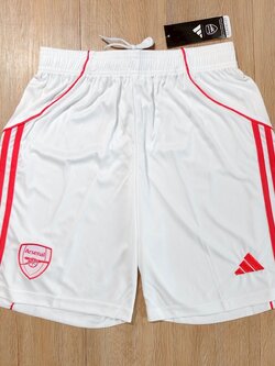 กางเกงฟุตบอลสโมสร ทีมอาร์เซนอล สีขาว Fans Edition เกรดแฟนบอล 2025