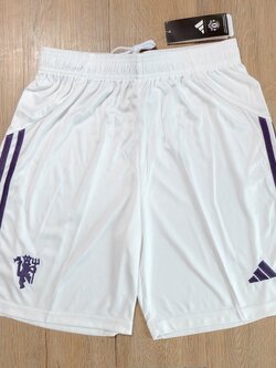 กางเกงฟุตบอลสโมสร ทีมแมนยู Man U สีขาว Fans Edition เกรดแฟนบอล 2025