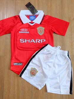 Retro ชุดฟุตบอลเด็กย้อนยุค - ทีมเเมนยู เหย้า เกรดแฟนบอล