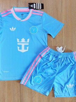 ชุดฟุตบอลเด็ก – 2025-26 ชุดฟุตบอลเด็กอินเตอร์ไมอามี สีฟ้า สำหรับเด็ก Fans Edition เกรดแฟนบอล Size 18-28