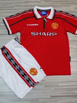 Retro ชุดฟุตบอลเด็กย้อนยุค - ทีมเเมนยู เหย้า เกรดแฟนบอล