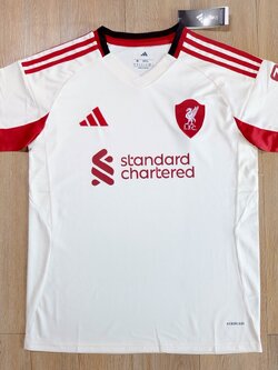 มาใหม่เสื้อฟุตบอล ลิเวอร์ เยือน สีขาว Fans Edition เกรดแฟนบอล 2025