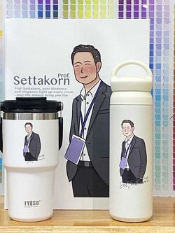 ชุดของขวัญ แก้ว กระบอกน้ำพิมพ์ลายการ์ตูนบุคคล