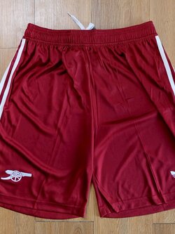 กางเกงฟุตบอลสโมสร ทีมอาร์เซ ฯ เยือน สีแดงเลือดหมู เกรดแฟนบอล 2025