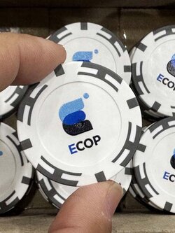 บริการพิมพ์โลโก้พร้อมชื่อ บนเหรียญ ชิฟ คาสิโน Casino หน้า-หลัง