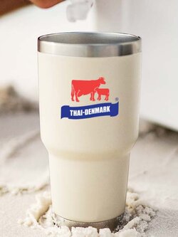 พิมพ์ สกรีนโลโก้บนกระบอกน้ำจำนวนมาก