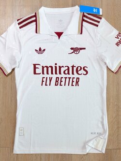 2025-26 เสื้อฟุตบอลอาร์เซฯ สีครีม สำหรับผู้ชาย Player Edition เกรดนักเตะ Size S-2XL