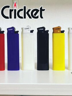 ไฟแช็ค Cricket พร้อมพิมพ์โลโก้ สกรีนไฟแช็ค Cricket