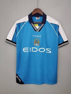 Retro เสื้อฟุตบอลย้อนยุค เเมนซิตี้ เหย้า ปี 1999-01