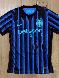 2025-26 เสื้อฟุตบอลอินเตอร์ มิลาน สีน้ำเงิน สำหรับผู้ชาย Player Edition เกรดนักเตะ Size S-2XL