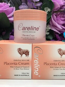 ครีมรกแกะ Careline Placenta Cream with Collagen & Vitanmin E แท้ 100% นำเข้าจากออสเตรเลีย ขนาด 100mlสูตร3in1
