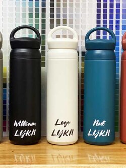 ผลงานพิมพ์แก้ว สกรีนแก้ว พิมพ์กระบอกน้ำ สกรีนกระบอกน้ำ