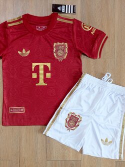 ชุดฟุตบอลเด็ก – 2025-26 ชุดฟุตบอลเด็กบาเยิน สีเเดง สำหรับเด็ก Fans Edition เกรดแฟนบอล Size 18-28