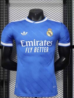 2025-26 เสื้อฟุตบอลเรอัล มาดริดฯ สีฟ้า สำหรับผู้ชาย Player Edition เกรดนักเตะ Size S-2XL