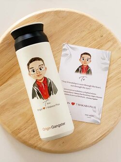 ชุดของขวัญ แก้ว กระบอกน้ำพิมพ์ลายการ์ตูนบุคคล ผู้ใหญ่ ผู้บริหาร