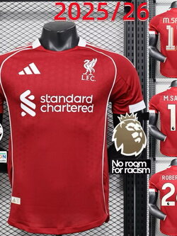 มาใหม่เสื้อฟุตบอลลิเวอร์ เหย้า สีแดง + ชื่อ เบอร์ ตามต้องการ + อาม Player Edition เกรดนักเตะ 2025
