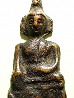 พระพุทธเก่าครึ่งซีก ปางมารวิชัย เนื้อสัมฤทธิ์ #lnw490