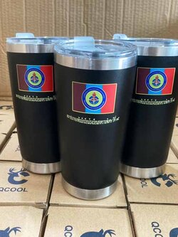 แก้วน้ำ Tumbler 20 Oz เก็บความเย็นพิมพ์สัญลักษณ์ โลโก้ ทหาร ตำรวจ