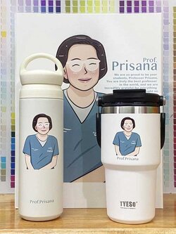 ชุดของขวัญ แก้ว กระบอกน้ำพิมพ์ลายการ์ตูนบุคคล