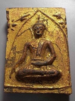 พระเจ้าสิบชาติ พระแผงตัดเดี่ยว กรุวัดกระชาย อยุธยา ปางมารวิชัย พิมพ์ใหญ่ รักทองเดิมๆ (ขายแล้ว)