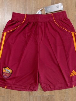 กางเกงฟุตบอลสโมสร ทีมโรม่า สีเลือดหมู Fans Edition เกรดแฟนบอล 2025