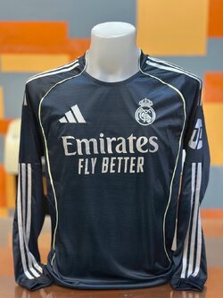 มาใหม่เสื้อฟุตบอล RMD เเขนยาว สีกรม เกรดแฟนบอล 2025