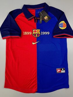 Retro เสื้อบอลย้อนยุค Vintage ทีม บาเซโลนา เหย้า 1999 Barcelona Home 1999