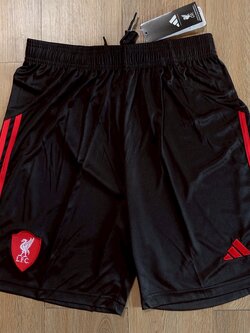 กางเกงฟุตบอลสโมสร ทีมลิเวอร์ เยือน สีดำ เกรดแฟนบอล 2025