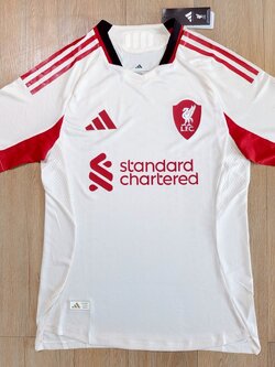 2025-26 เสื้อฟุตบอลลิเวอร์ฯ สีขาว สำหรับผู้ชาย Player Edition เกรดนักเตะ Size S-2XL