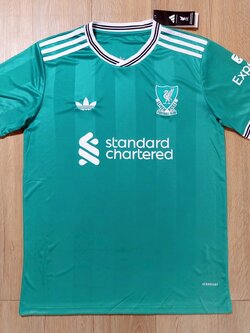 มาใหม่เสื้อฟุตบอล ลิเวอร์ เยือน สีเขียว Fans Edition เกรดแฟนบอล 2025