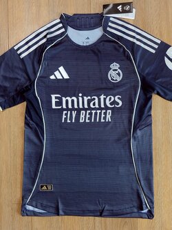 2025-26 เสื้อฟุตบอลเรอัล มาดริดฯ สีดำ สำหรับผู้ชาย Player Edition เกรดนักเตะ Size S-2XL