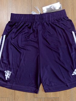 กางเกงฟุตบอลสโมสร ทีมแมนยู Man U สีม่วง Fans Edition เกรดแฟนบอล 2025