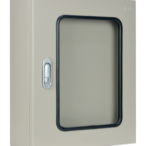 KBJF ตู้ไฟสวิทซ์บอร์ดแบบกันฝุ่นกันน้ำฝา 2 ชั้น ไม่มีหลังคา (ฝานอกกระจก)