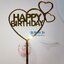 ป้ายปักเค้ก อะคริลิค สีทอง cake topper (ป้ายเค้ก HBD, ป้าย Happy Birthday) **พร้อมส่ง จากไทย**